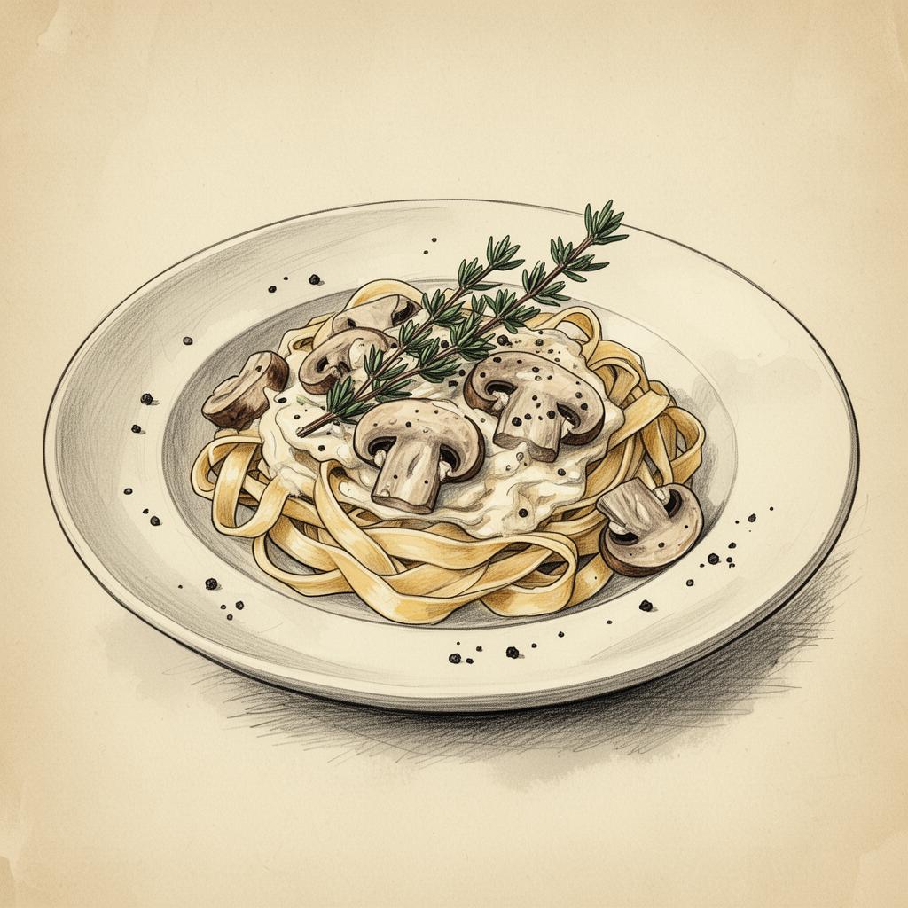 Cremige Pilz-Pasta